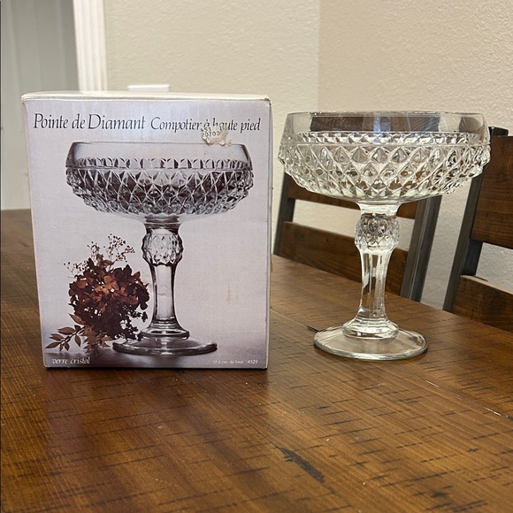 Indiana Glass Other - Vgt Indiana glass diamond point tall footed compote in box.